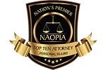 Nation's Premier NAOPIA / Top Ten Attorney Personal Injury - Badge